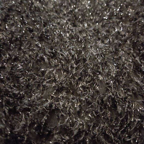 Serious | fuzzy sparkly black mini dress | adjustable strap - Picture 4 of 16